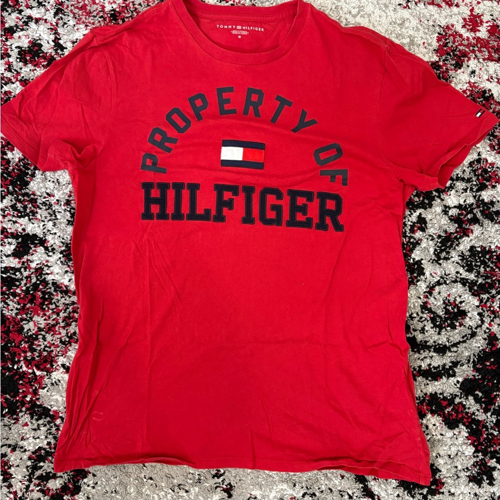 Tommy Hilfiger Red Logo 'Property of Hilfiger' Tee